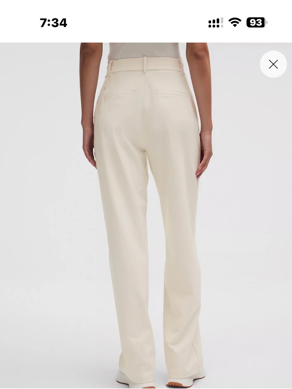 High-Rise Straight Leg Trousers in Cream